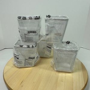 5 IKEA DRONJONS DRÖNJÖNS Holder Pencil  & Pen Cup White Steel 004.948.79 New